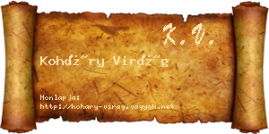 Koháry Virág névjegykártya